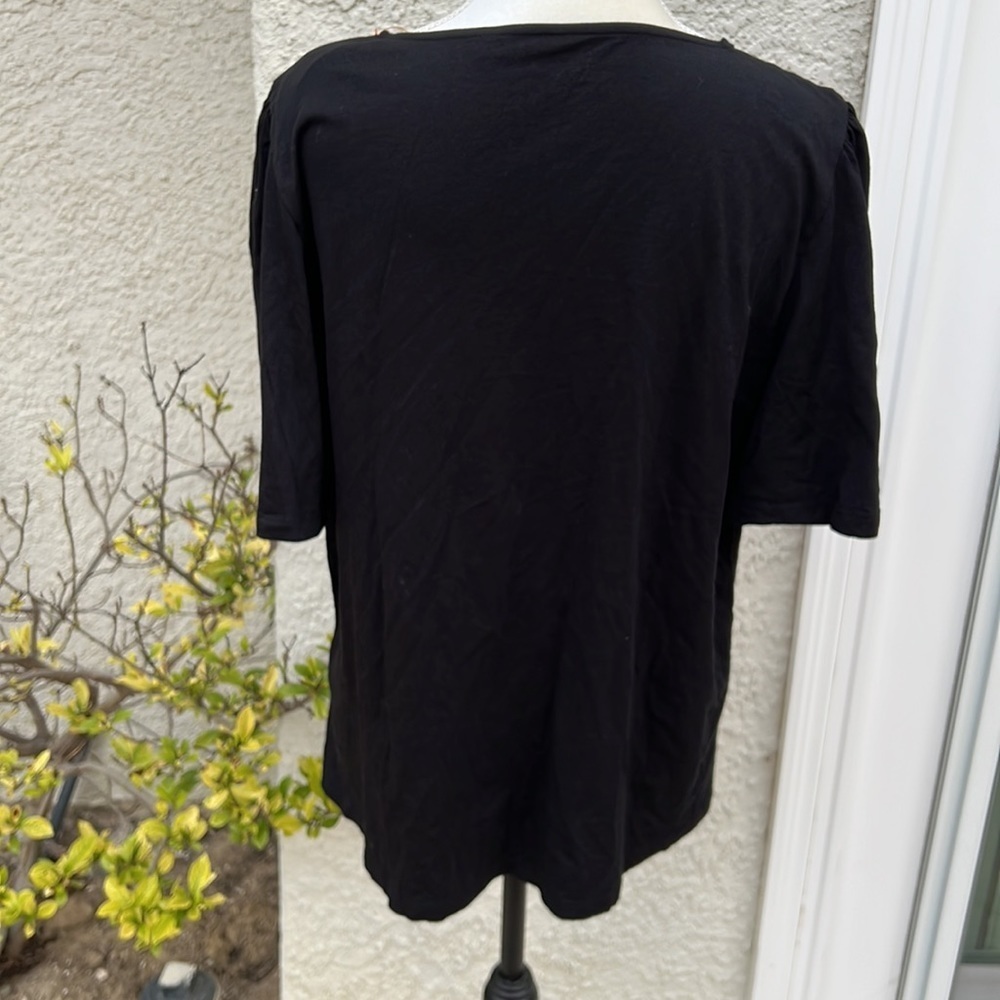 💚Boden Supersoft Flutter Sleeve Black V-Neck Top Women's Size 20/22 - Picture 6 of 9